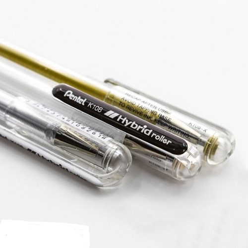 Bút Nhũ Pentel K108 |Bút Mực Trắng/ Màu Nhũ Sáng Nhanh Khô Không Lem Nhòe | Ngòi 0.8mm 3 Màu Mực