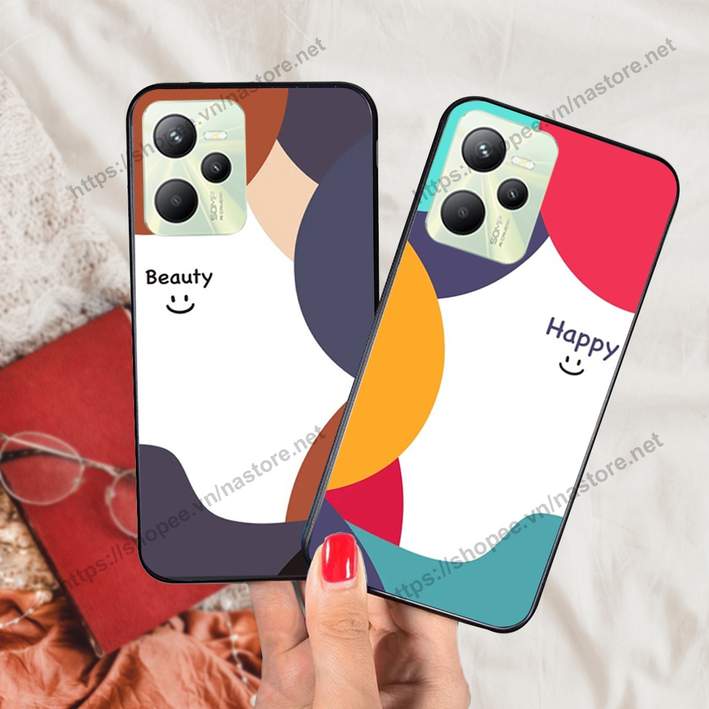 Ốp lưng Realme C35 mặt cười, họa tiết caro đơn giản đẹp cute