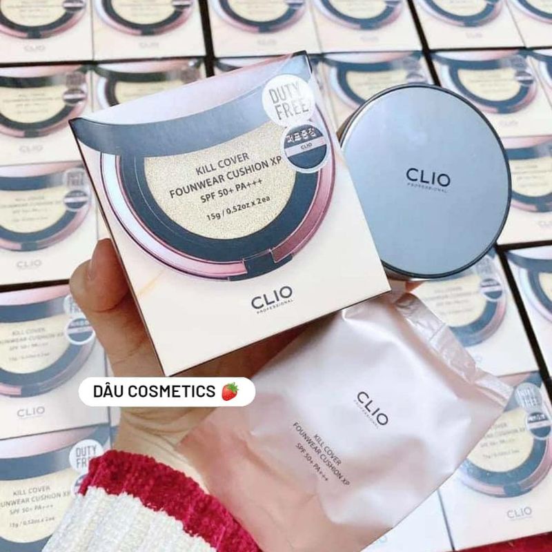 Phấn nước Clio Kill Cover Foundwear Cushion XP (kèm lõi refill + bông phấn thay thế)