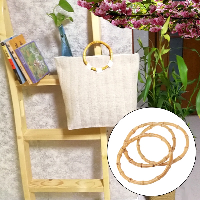 1 x Phụ Kiện Quai Túi Xách Tròn Bằng Tre DIY
