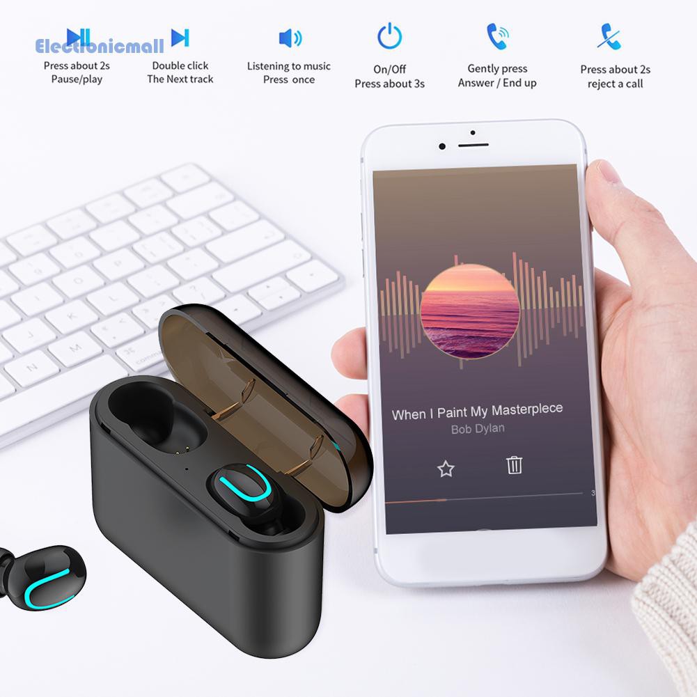 Tai Nghe Bluetooth Thể Thao Nhét Tai Có Mic Mall01 Hbq-Q32 Tws