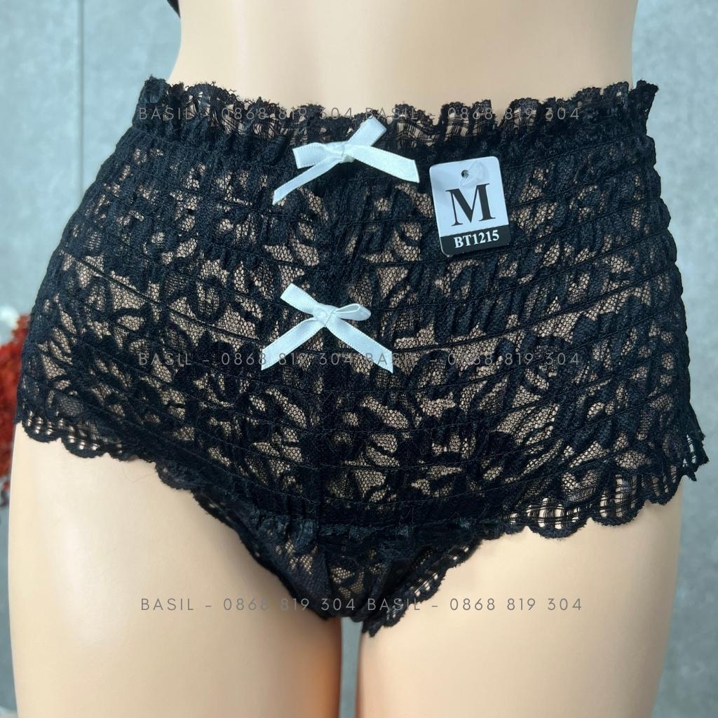 Quần lót nữ S12 set 2 quần cạp cao ren hoa gợi cảm BASIL