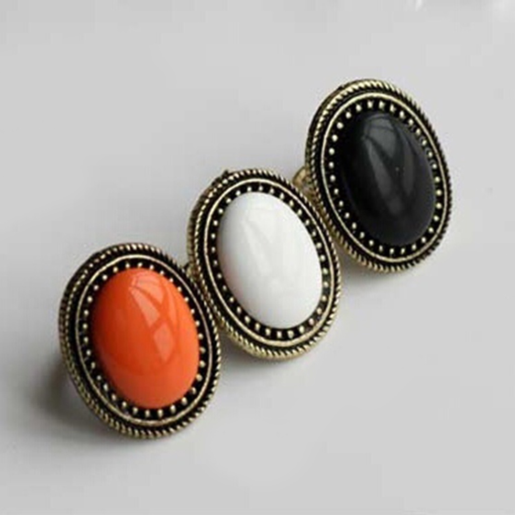 Nhẫn hở hình oval thời trang retro dành cho nữ