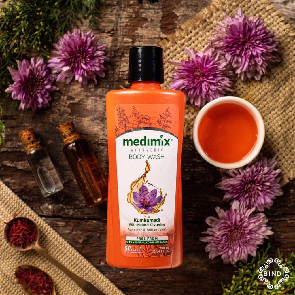 Sữa tắm 300ml - xà phòng Kumkumadi Nghệ Tây 125g loại bỏ mụn lưng và thâm sạm - sáng da - thiên nhiên thuần chay