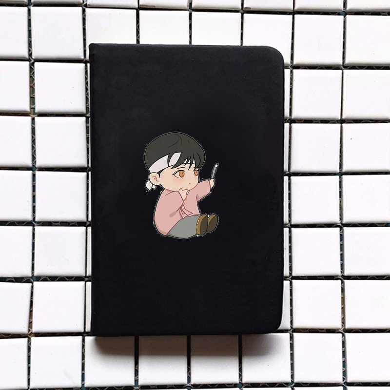 Sổ bìa da A6 in hình Dạ ký boylove anime chibi ghi chép tiện lợi