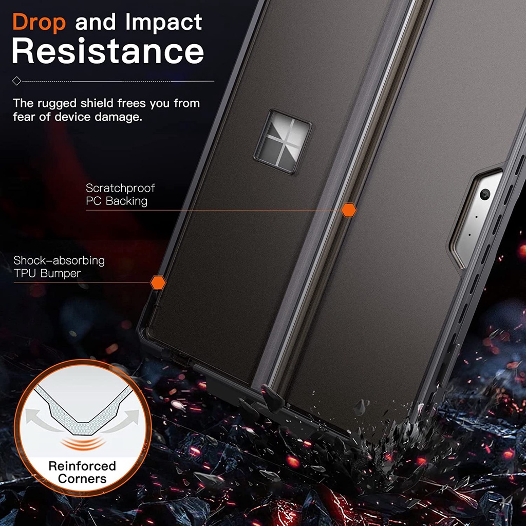 Bao Da Máy Tính Bảng Kèm Ngăn Đựng Bút Cho Microsoft Surface Pro 7 Plus / Pro7 / Pro 6 / Pro 5 / Pro 4 / LTE