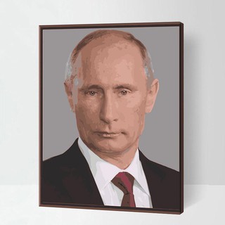 Tranh sơn dầu số hóa tự tô màu theo số có khung (40*50cm) - [524] CHÂN DUNG PUTIN