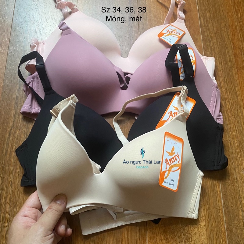 Áo lót không gọng mút mỏng Anny 1871 vải mát nâng ngực size 34 đến size 38 hàng Thái lan