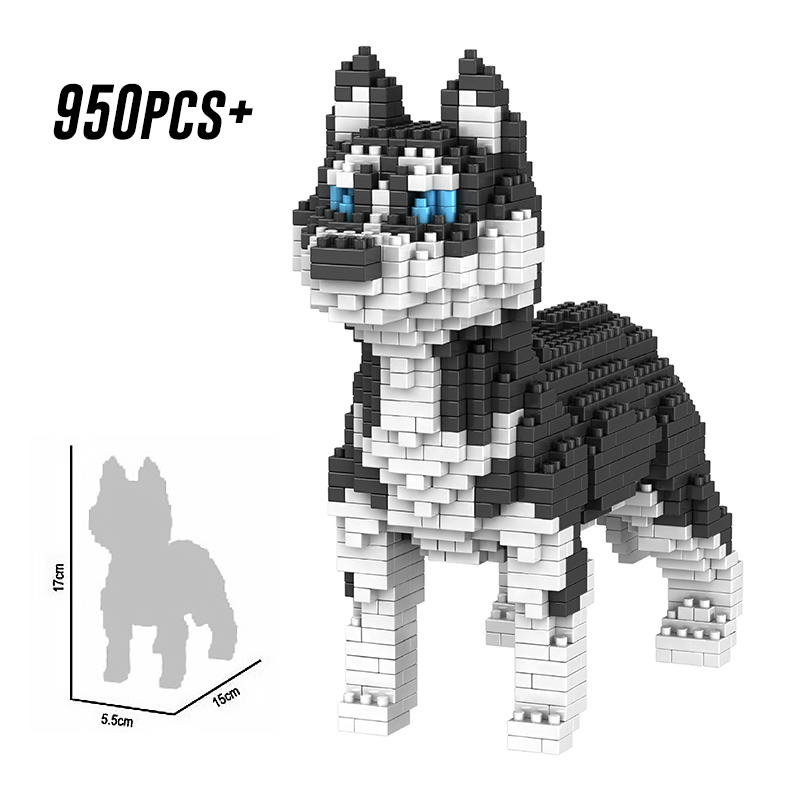 đồ chơi trẻ em Lego Xếp Hình Chó Husky Schnauzer Cho Bé