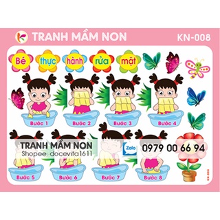 Decal mầm non- Các bước rửa mặt KN008