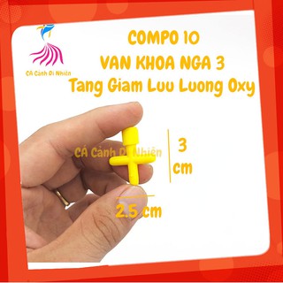 Bộ 10 van KHÓA DÂY NGÃ 3 dây oxy 4,5 li tăng giảm lưu lượng oxy cho hồ cá cảnh