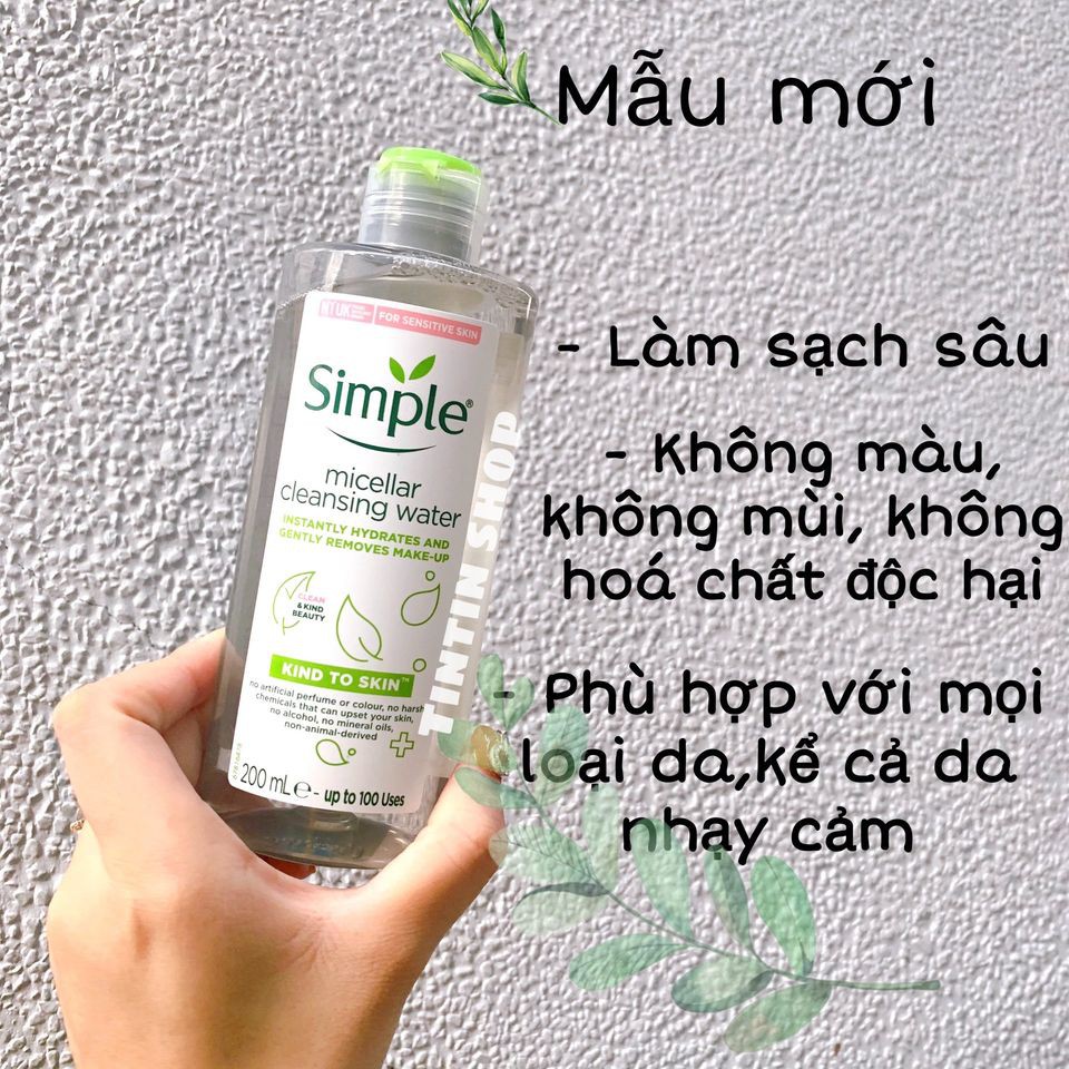 Nước Tẩy Trang Simple Micellar Cleansing Water 200ml