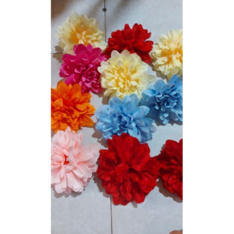 ĐẦU BÔNG HOA GIẢ ĐẦU BÔNG THƯỢC DƯỢC ,DÙNG CẮM BÌNH ,CẮM GIỎ