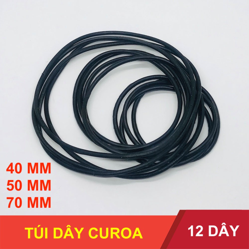 Túi 12 dây curoa nôi điện mini đường kính 70mm 40mm 50mm chất silicon - LK0190