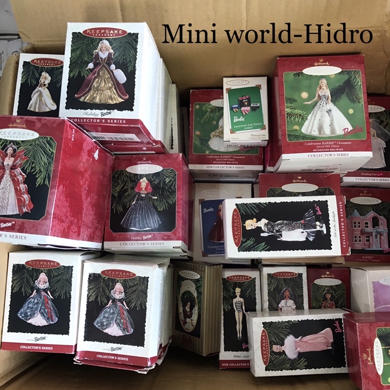 Set Fullbox búp bê Hallmark keep sake ornament Barbie Keychains móc khoá treo cây thông Noel búp bê Barbie mini cổ
