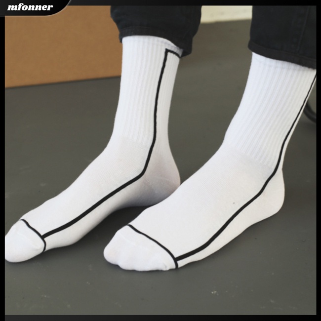 Vớ Thể Thao Cotton Thấm Hút Mồ Hôi In Đường Kẻ Cho Người Lớn