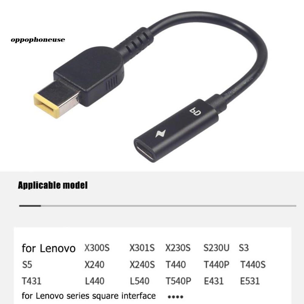 Dây Cáp Sạc Chuyển Đổi Đầu Cắm Type-C Sang Đầu Cắm Vuông Dc Pd Cho Lenovo Thinkpad