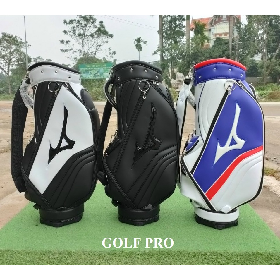 Túi đựng gậy golf túi gậy Mizuno da PU bóng 14 - 16 gậy chống bụi 5 ngăn cao cấp TM020