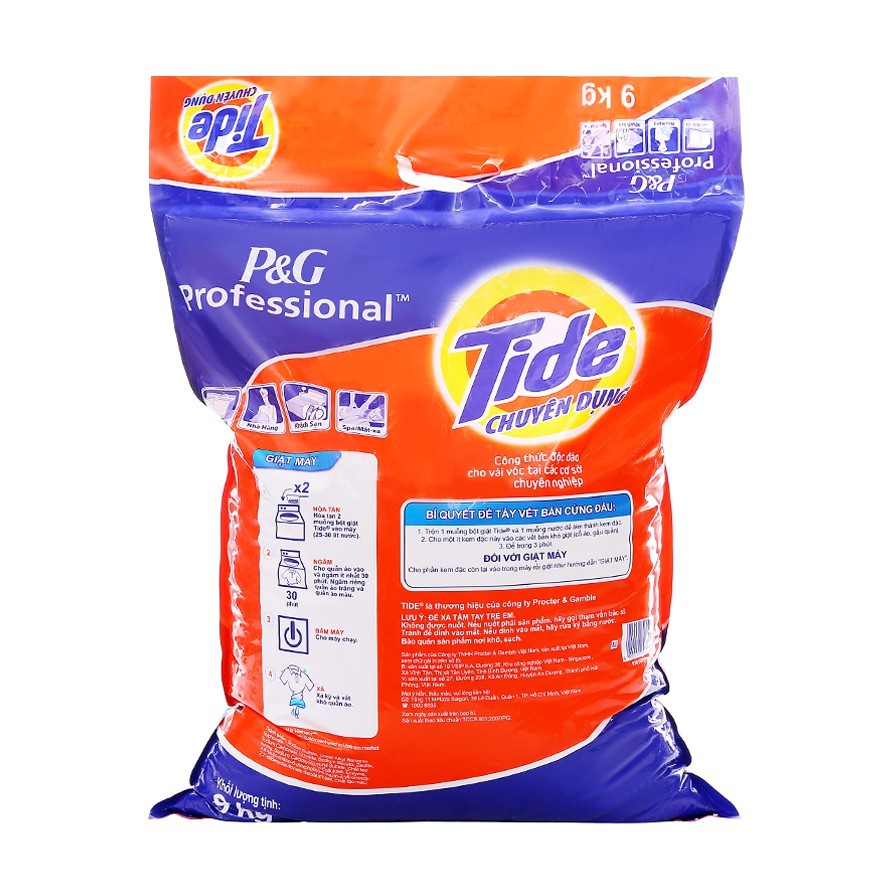 Bột giặt Tide chuyên dụng 9kg