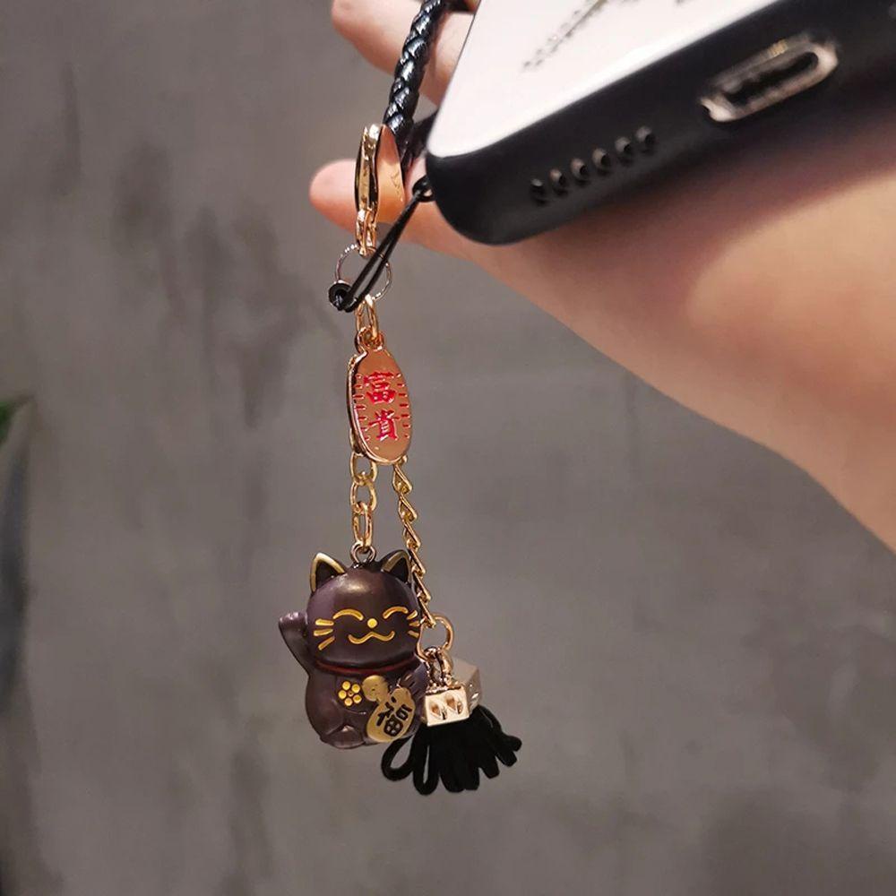 LANFY Móc Chìa Khóa Họa Tiết Hoạt Hình Maneki Neko Dễ Thương