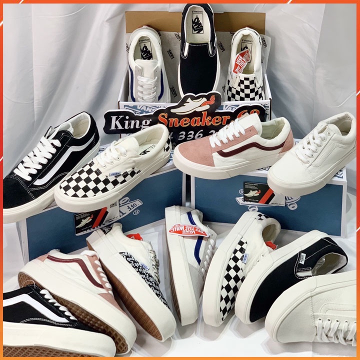 Giày Van old skool Au Lười  Freeship Nam Nữ cao cấp giá rẻ - Trọn BST màu hot [Kèm hộp + bill, giấy gói]