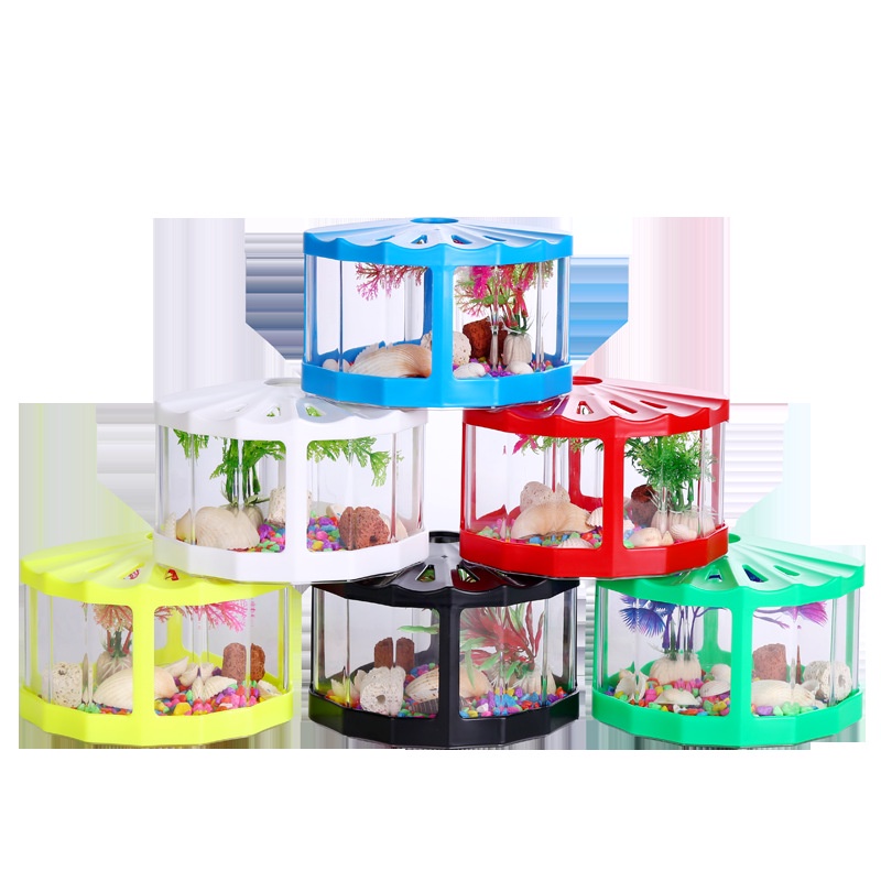 Bể Cá mini Bằng Nhựa pvc Có Đèn Chiếu Sáng