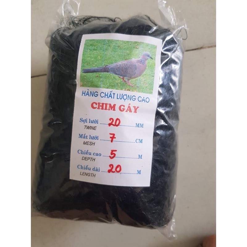 Lưới bẫy chim cu gáy, gà rừng tàng hình cao 5m chiều dài từ 10m đến 50m