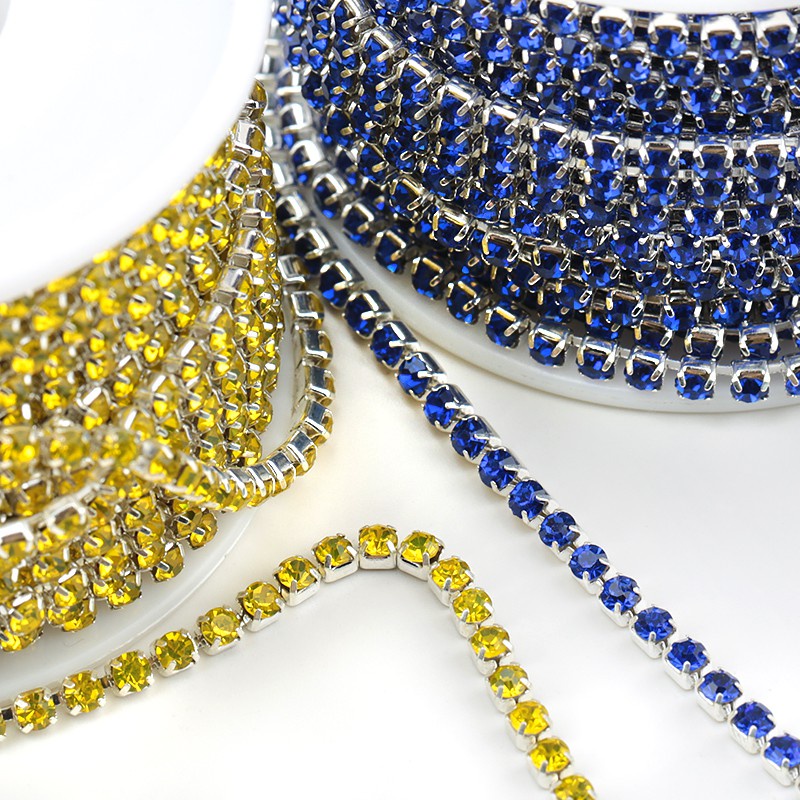 Cuộn Dây Chuỗi Hạt Pha Lê Dùng Làm Đồ Trang Sức Thủ Công Thời Trang Qiao10 Yards / roll SS6 SS12