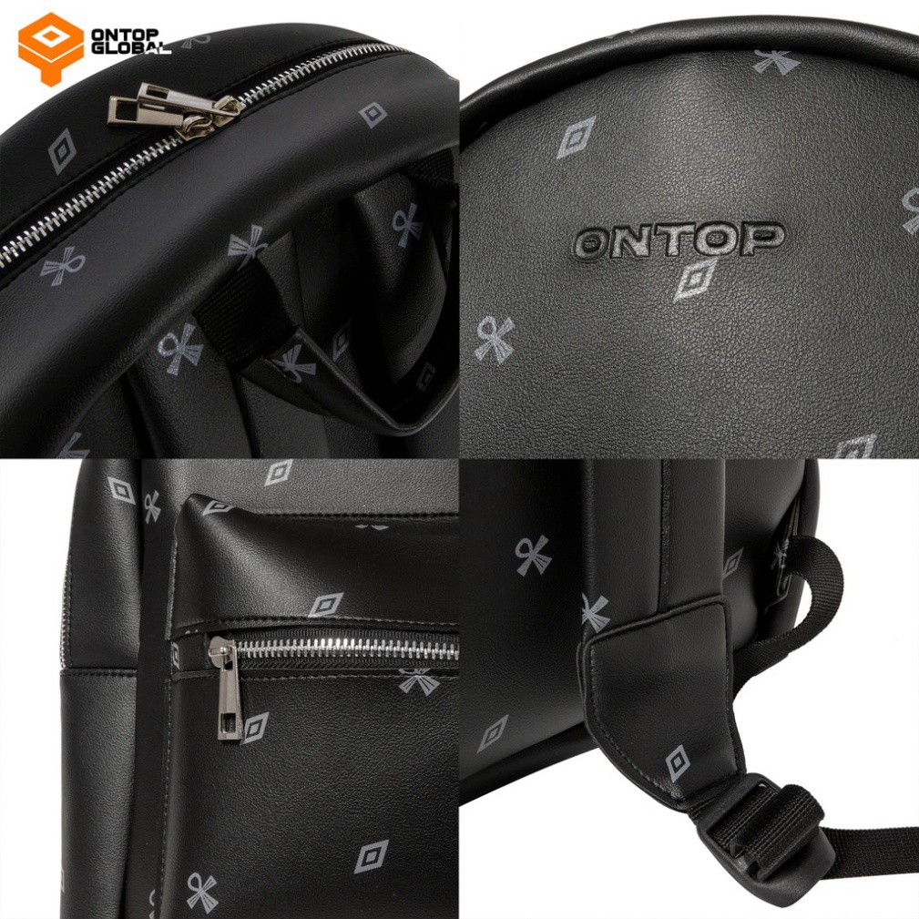 Balo nam đi học thời trang màu đen Local Brand ONTOP - Level - Hàng nhập khẩu
