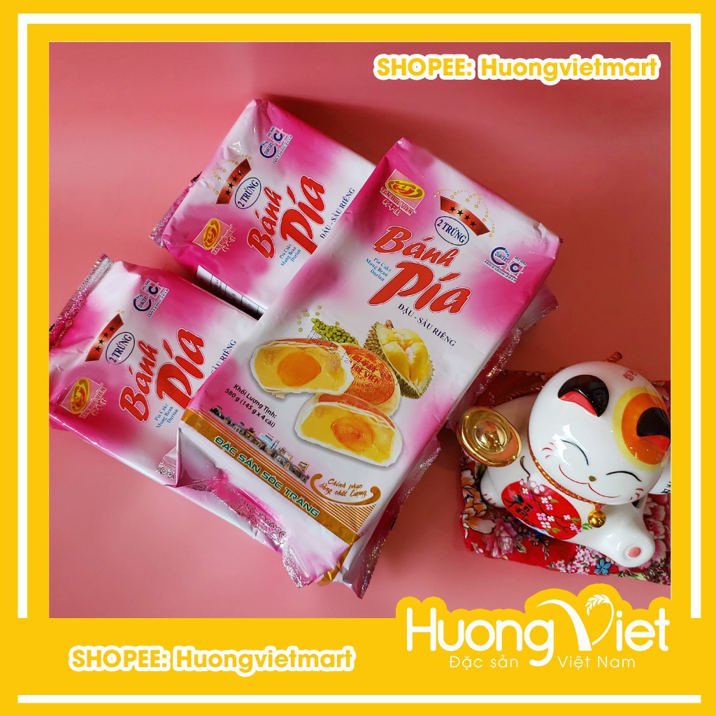 Bánh pía đậu xanh sầu riêng 2 trứng Tân Huê Viên 570g luca333