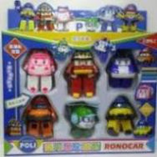 Ps799 BỘ 4 đồ chơi biến hình biệt đội xe robocar Poli 2 trong 1 Ma20s