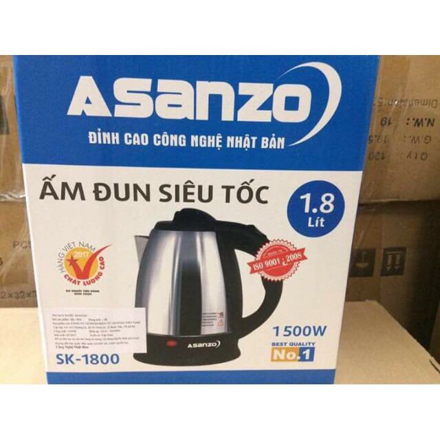 Ấm Đun Siêu Tốc Asanzo SK-1800 (1.8 Lít)