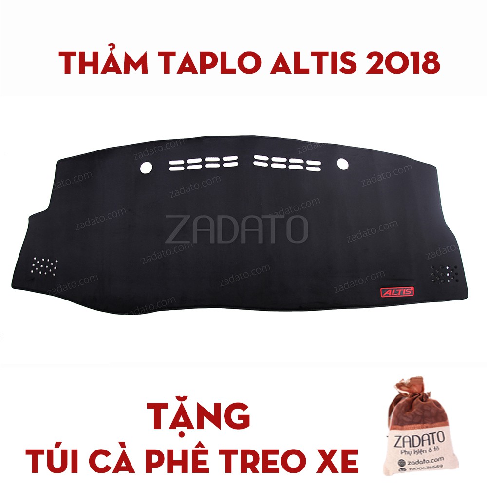 Thảm Taplo Toyota Corolla Altis - Thảm Chống Nóng Taplo Lông Cừu - TẶNG: Túi Cafe Treo Xe