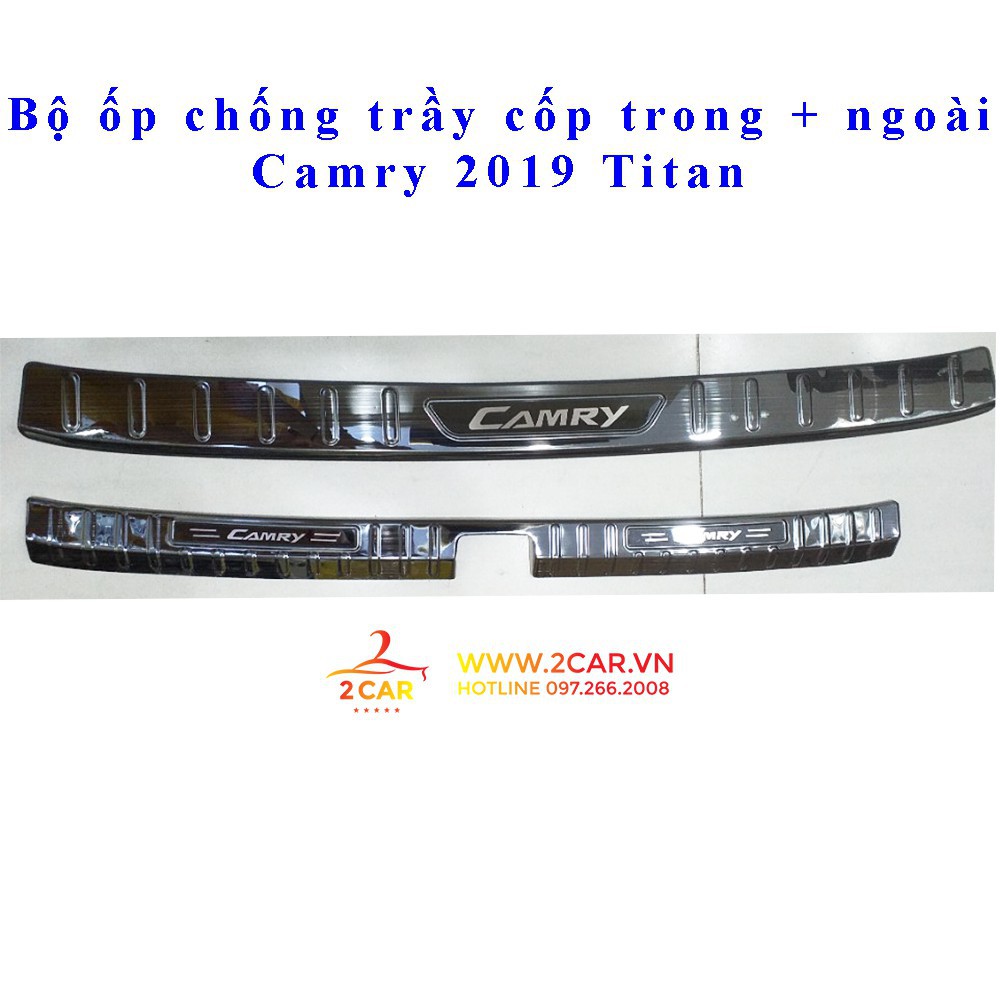 Bộ ốp chống trầy cốp trong + ngoài xe Toyota Camry 2019-2021 Titan cao cấp