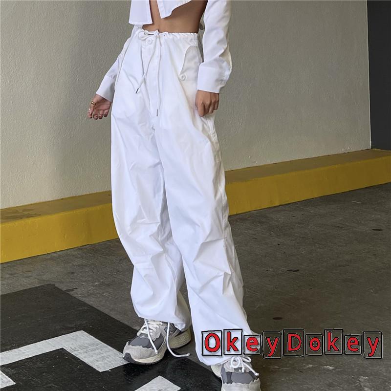 Quần Dài Ống Rộng Lưng Thun Rút Dây Màu Trơn Thời Trang Mùa Hè Cho Nữ