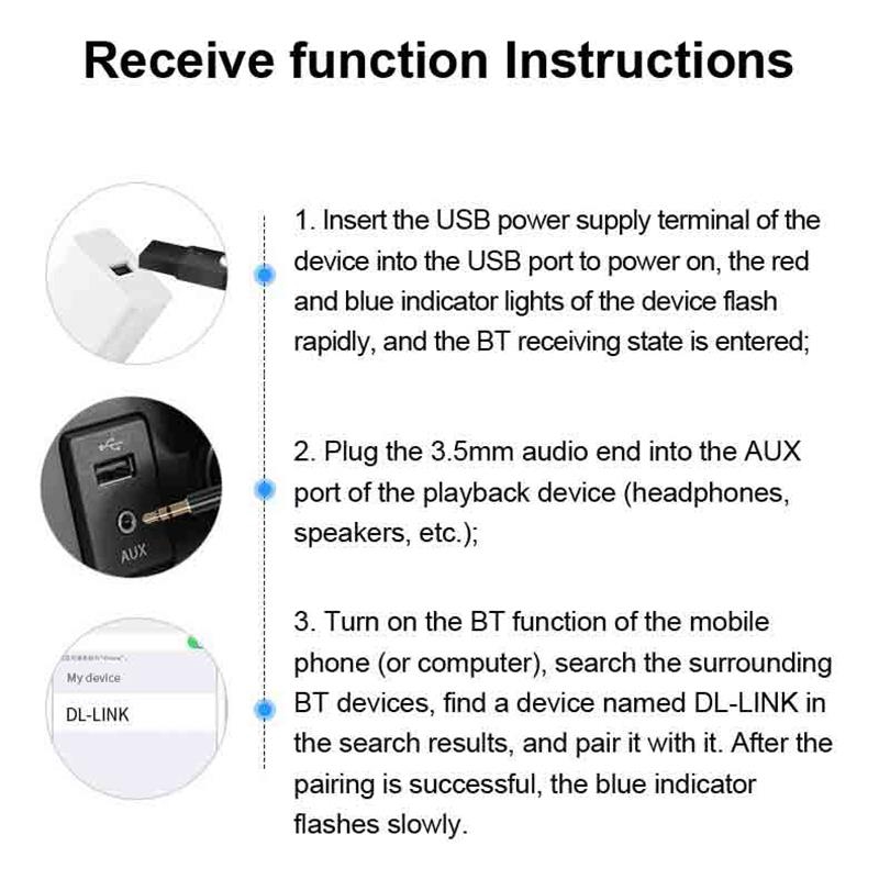 AMORUS USB Nhận Tín Hiệu Bluetooth 5.0 C002 Hỗ Trợ Cuộc Gọi Rảnh Tay Trên Xe Hơi