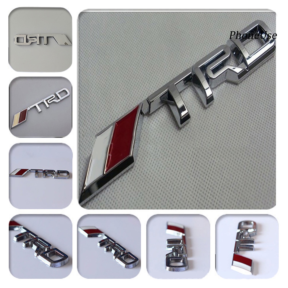 Pu Logo Kim Loại Chữ TRD 3D Dán Trang Trí Xe Hơi Toyota