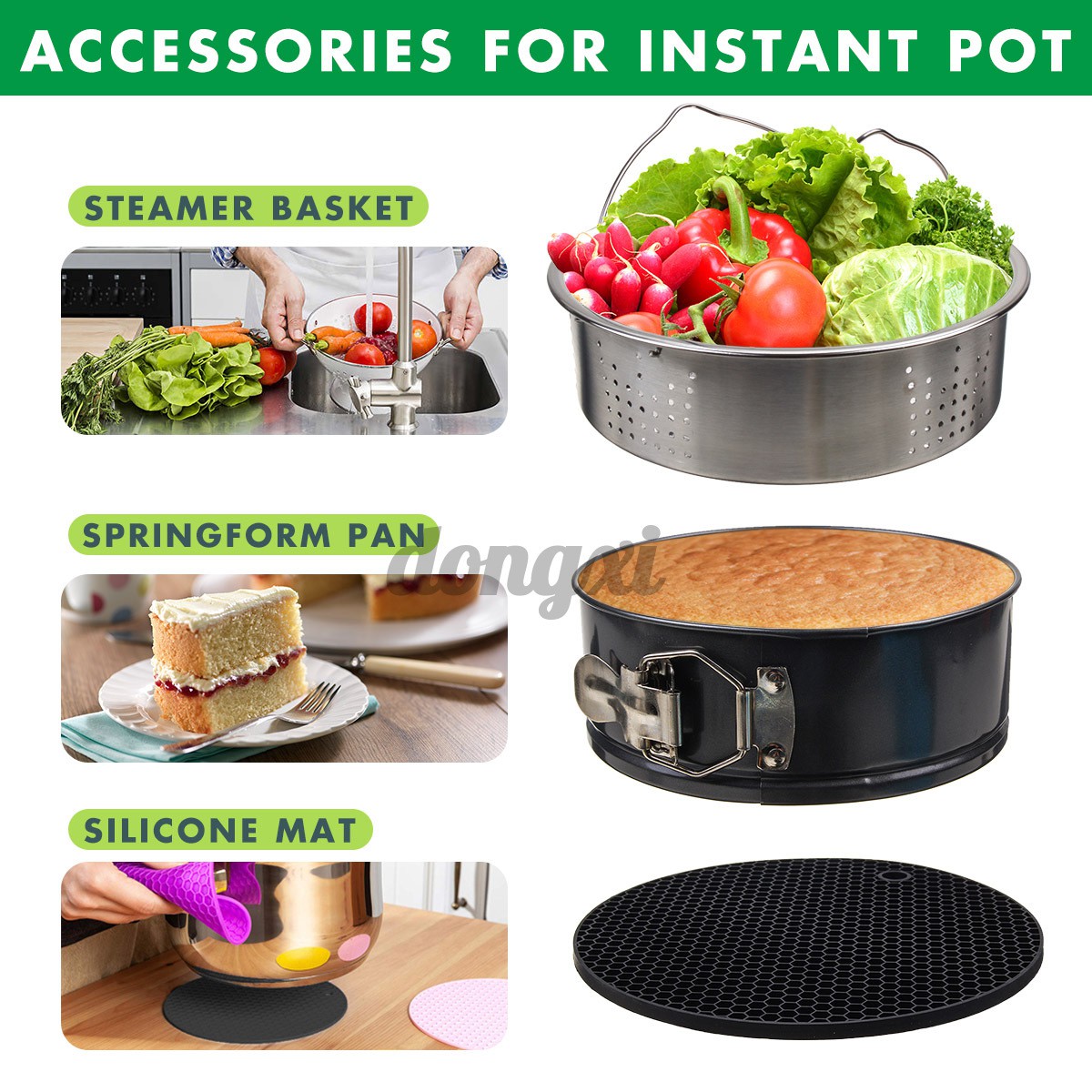 Accessories for Instant Pot 3-piece set of Instant Pot electric pressure cooker accessories