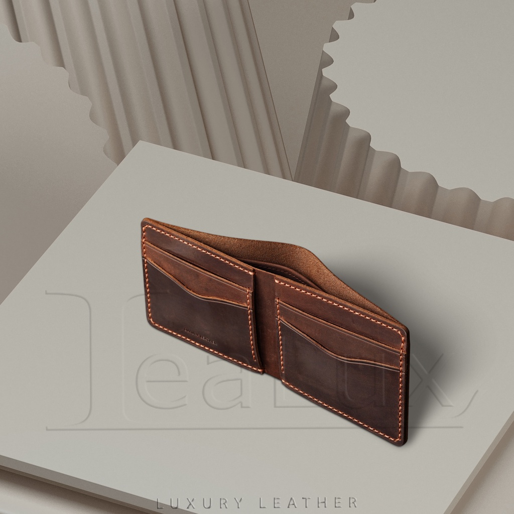 Ví Nam Da Sáp Mini Dáng Ngang May Thủ Công LEALUX Mini Handmade 4