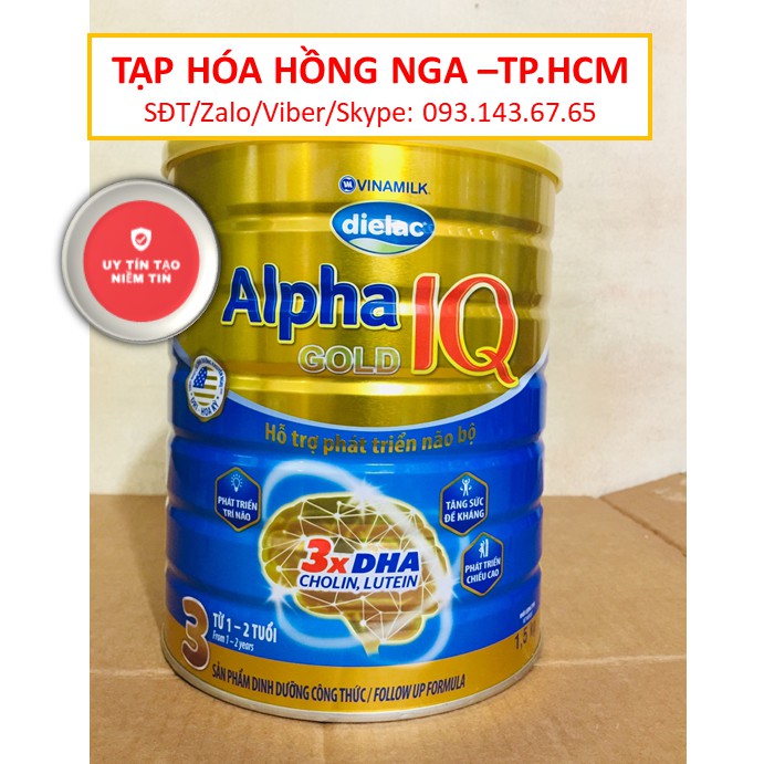 [ Giá Hủy Diệt ] Sữa bột Dielac Alpha Gold IQ 3 hộp thiếc 1,5kg