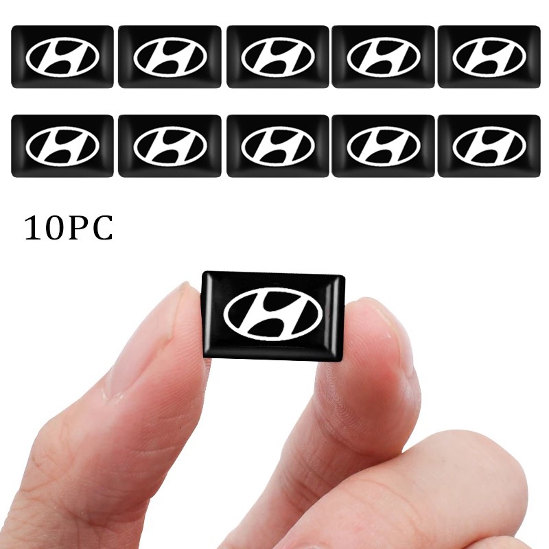 Set 10 Miếng Dán Trang Trí Vô Lăng Xe Ô Tô Hyundai Accent Sonata Kicks Reina Tucson Elantra Santafe