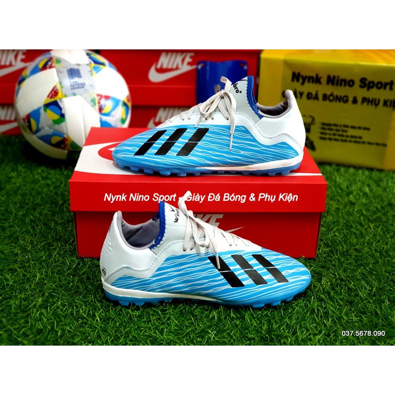 ⚡FLASH SALE⚡Giày Đá Bóng 19.3 ⚡Xanh Vạch Đen TF