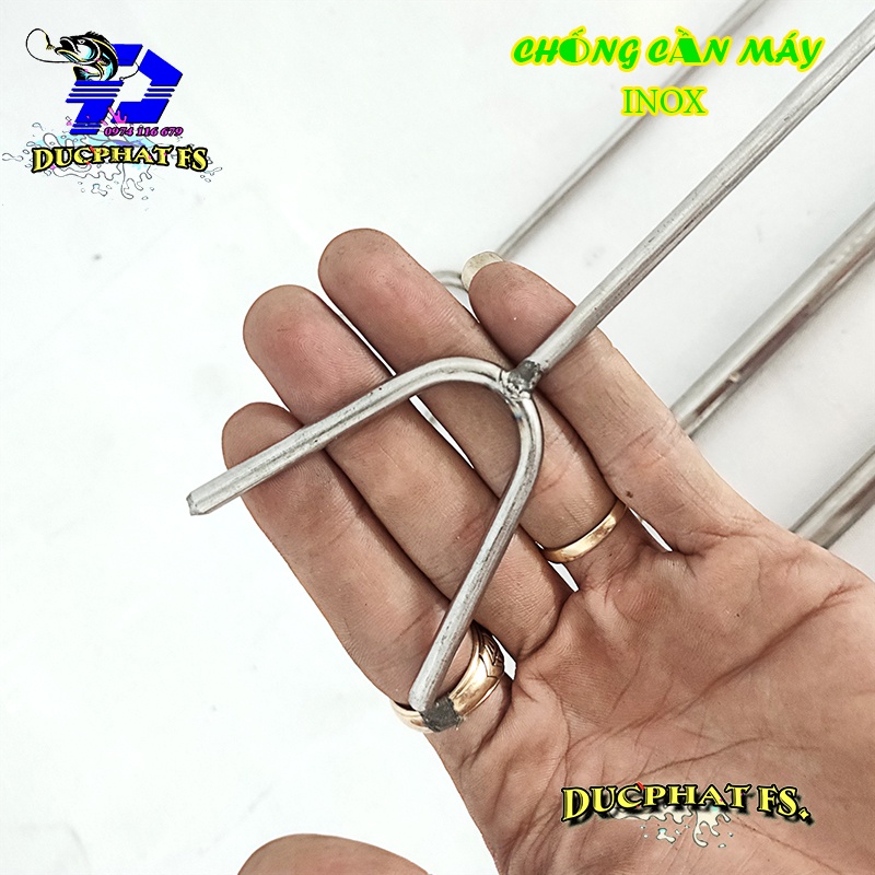 Chống cần câu máy inox đầu v dẹp dài 1m2,chống cần câu chất lượng-bao pen cá lớn