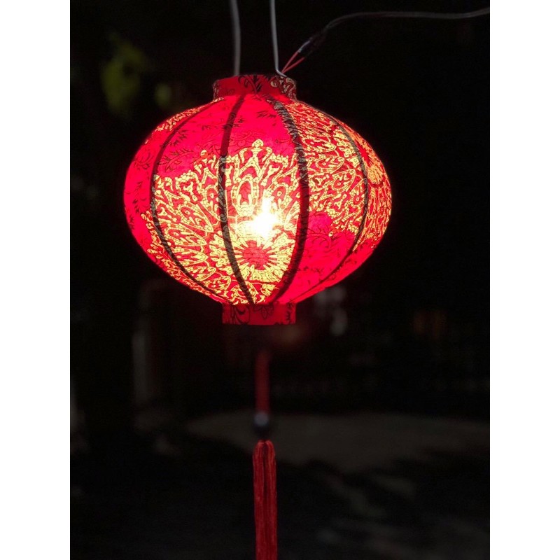 Đèn lồng hội an vải phi 3d chuyên trang trí nhà cửa treo tết chùa miếu