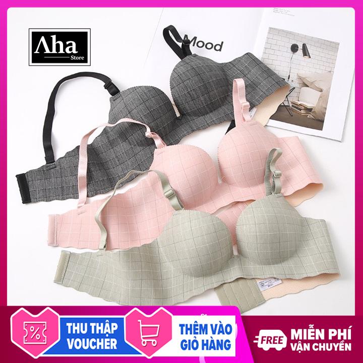 Áo Ngực Không Gọng Có Đệm Mút Su Bàn Tay Gợi Cảm Họa Tiết ô vuông muối tiêu nâng ngực quyến rũ