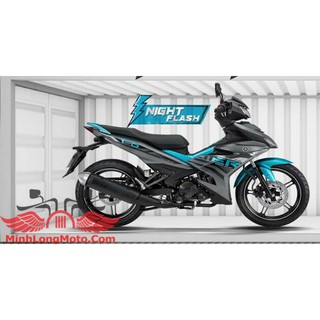 Tem Exciter 150 đời 2021 màu Xám đen - Xanh (Night Flash) Limited