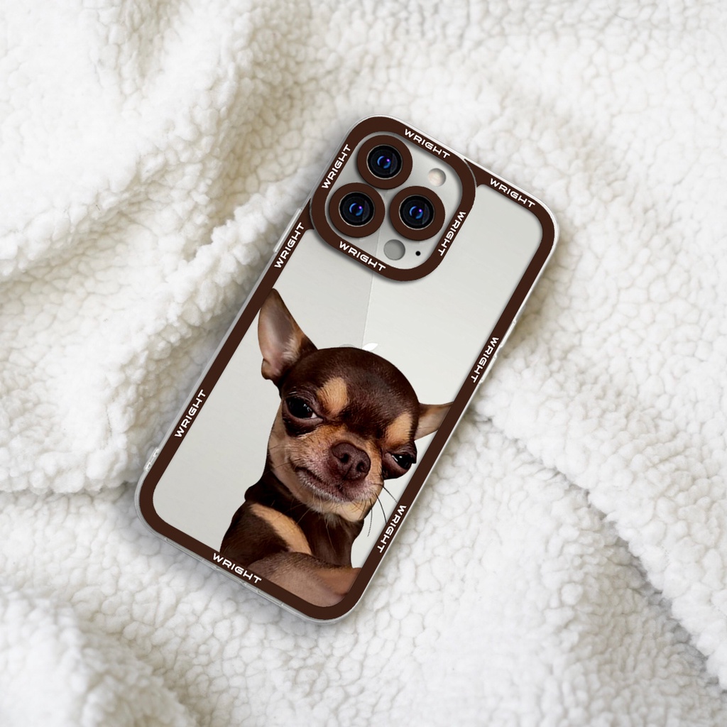 Ốp lưng iphone cạnh vuông chó Chihuahua đáng yêu Wrightcase 6plus/7/8/8plus/x/xs/11/12/pro/max/plus/promax