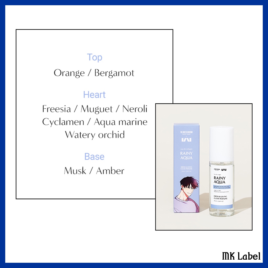 Nước hoa W.DRESSROOM LIVING CLEAR dung tích 70/ 150ml phong cách BTS Jungkook