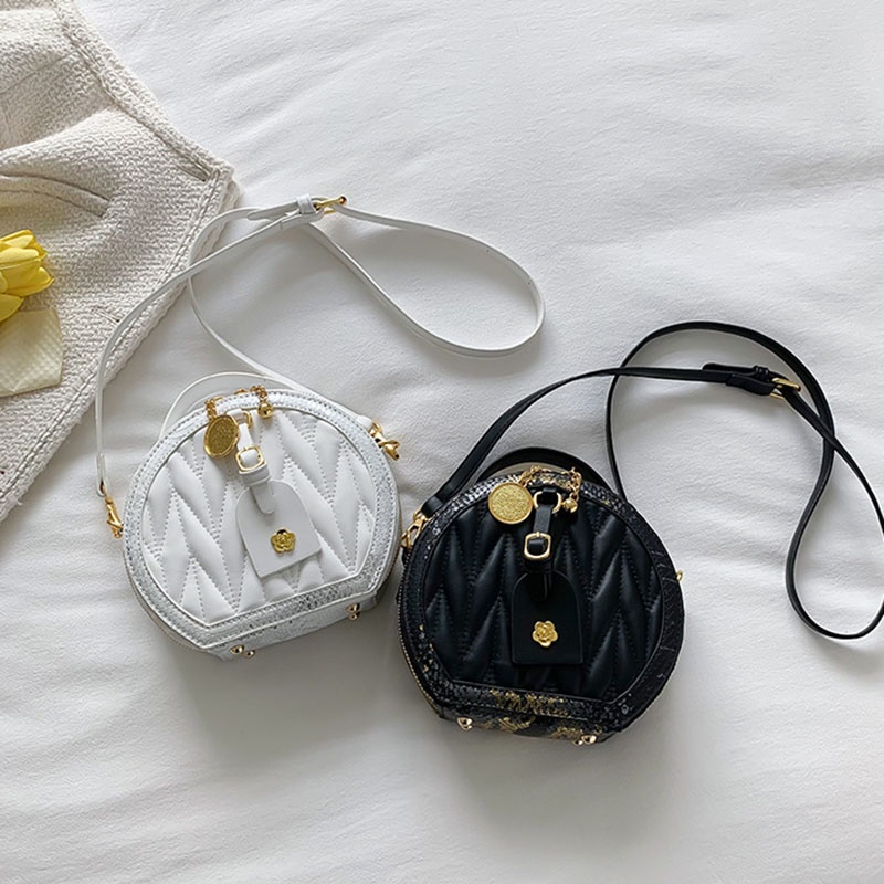 Túi Đeo Chéo Hình Tròn Nhỏ Thời Trang Cho Nữ