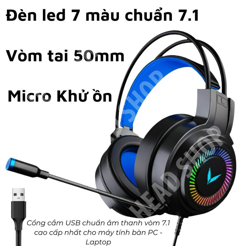 Tai nghe Gaming chụp tai có mic đèn led 7 màu cho máy tính, laptop, điện thoại âm thanh vòm G58 HeadShop